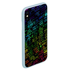 Чехол iPhone XS Max матовый Прикольные популярные надписи, цвет: 3D-голубой — фото 2