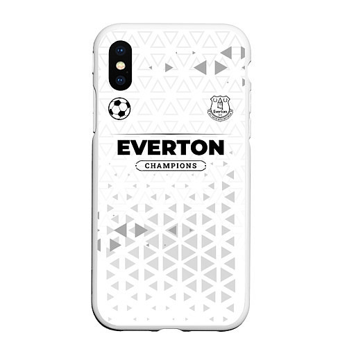 Чехол iPhone XS Max матовый Everton Champions Униформа / 3D-Белый – фото 1