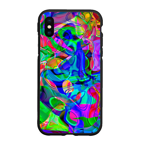 Чехол iPhone XS Max матовый REFRACTION OF COLORS / 3D-Черный – фото 1