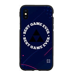 Чехол iPhone XS Max матовый Символ Zelda и надпись Best Game Ever, цвет: 3D-черный