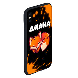 Чехол iPhone XS Max матовый Диана - ЛИСИЧКА - Брызги, цвет: 3D-черный — фото 2