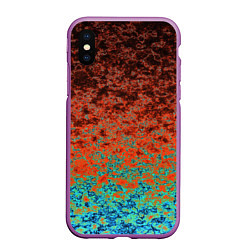 Чехол iPhone XS Max матовый Turquoise brown abstract marble pattern