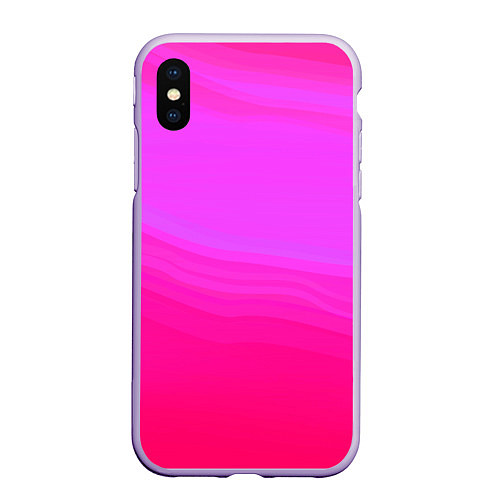 Чехол iPhone XS Max матовый Neon pink bright abstract background / 3D-Светло-сиреневый – фото 1