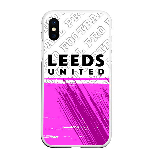 Чехол iPhone XS Max матовый Leeds United Pro Football / 3D-Белый – фото 1