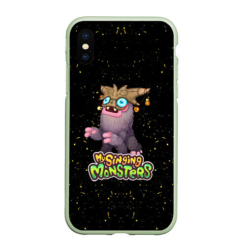 Чехол iPhone XS Max матовый My singing Monsters - Чародейчик / 3D-Салатовый – фото 1