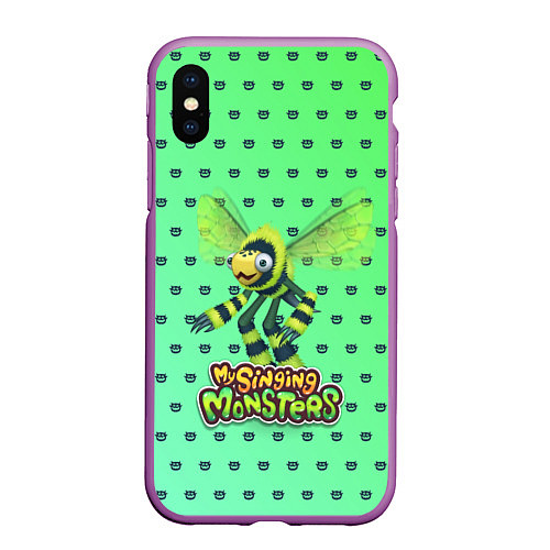 Чехол iPhone XS Max матовый My singing Monsters - Жужук / 3D-Фиолетовый – фото 1