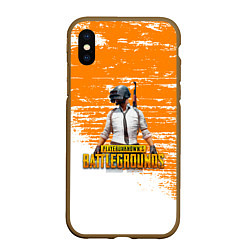 Чехол iPhone XS Max матовый Playerunknown battlegrounds краска, цвет: 3D-коричневый