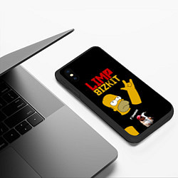 Чехол iPhone XS Max матовый Limp Bizkit Симпсоны, цвет: 3D-черный — фото 2