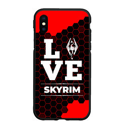 Чехол iPhone XS Max матовый Skyrim Love Классика, цвет: 3D-черный