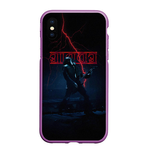 Чехол iPhone XS Max матовый EDDIE MUNSON STRANGER THINGS / 3D-Фиолетовый – фото 1