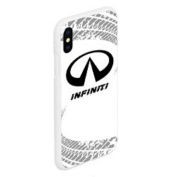 Чехол iPhone XS Max матовый Infiniti Speed на светлом фоне со следами шин, цвет: 3D-белый — фото 2