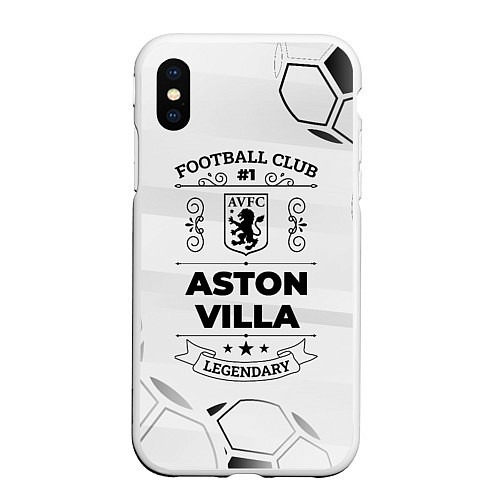 Чехол iPhone XS Max матовый Aston Villa Football Club Number 1 Legendary / 3D-Белый – фото 1