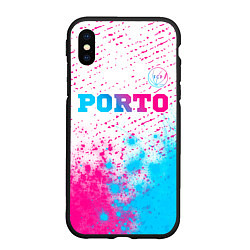 Чехол iPhone XS Max матовый Porto Neon Gradient, цвет: 3D-черный