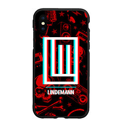 Чехол iPhone XS Max матовый Lindemann Rock Glitch, цвет: 3D-черный