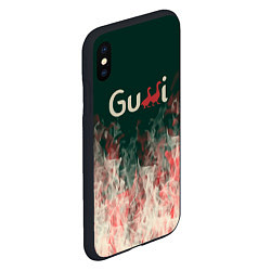 Чехол iPhone XS Max матовый Gucci - огонь, цвет: 3D-черный — фото 2