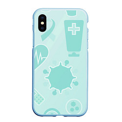 Чехол iPhone XS Max матовый Медицинские профессии, цвет: 3D-голубой