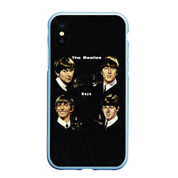 Чехол iPhone XS Max матовый The Beatles Boys, цвет: 3D-голубой