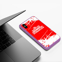 Чехол iPhone XS Max матовый Five Finger Death Punch - metal, цвет: 3D-фиолетовый — фото 2