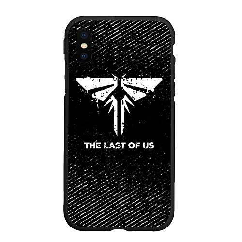 Чехол iPhone XS Max матовый The Last Of Us с потертостями на темном фоне / 3D-Черный – фото 1