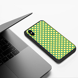 Чехол iPhone XS Max матовый Квадратики паттерн, цвет: 3D-черный — фото 2