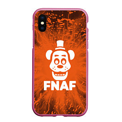 Чехол iPhone XS Max матовый Five Nights At Freddys - вспышка молнии, цвет: 3D-малиновый