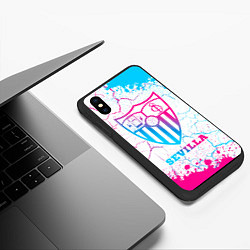 Чехол iPhone XS Max матовый Sevilla FC Neon Gradient, цвет: 3D-черный — фото 2