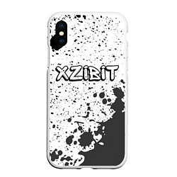 Чехол iPhone XS Max матовый Рэпер Xzibit в стиле граффити, цвет: 3D-белый