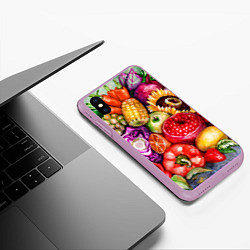 Чехол iPhone XS Max матовый Вкусное изобилие, цвет: 3D-сиреневый — фото 2