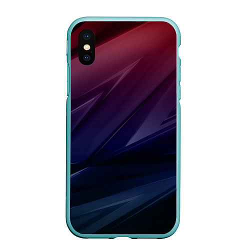 Чехол iPhone XS Max матовый Geometry violet dark / 3D-Мятный – фото 1