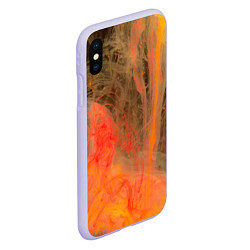 Чехол iPhone XS Max матовый Абстрактное множество красок - Оранжевый, цвет: 3D-светло-сиреневый — фото 2