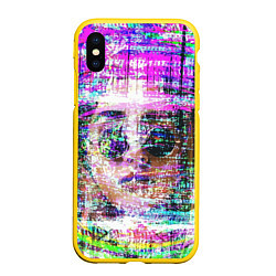 Чехол iPhone XS Max матовый Девушка в круглых очках, цвет: 3D-желтый