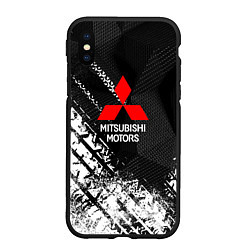 Чехол iPhone XS Max матовый Mitsubishi - След протектора, цвет: 3D-черный