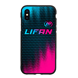 Чехол iPhone XS Max матовый Lifan Auto Neon Gradient