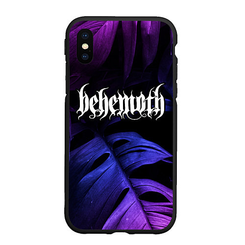 Чехол iPhone XS Max матовый Behemoth Neon Monstera / 3D-Черный – фото 1