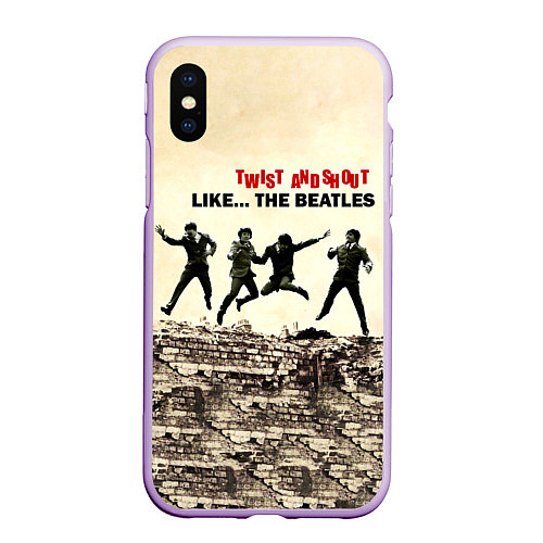 Чехол iPhone XS Max матовый Twist and Shout - The Beatles / 3D-Сиреневый – фото 1