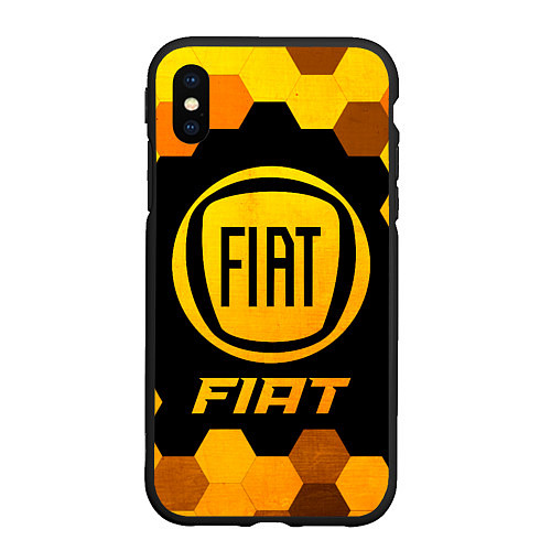 Чехол iPhone XS Max матовый Fiat - Gold Gradient / 3D-Черный – фото 1