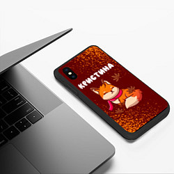 Чехол iPhone XS Max матовый Кристина осенняя лисичка, цвет: 3D-черный — фото 2