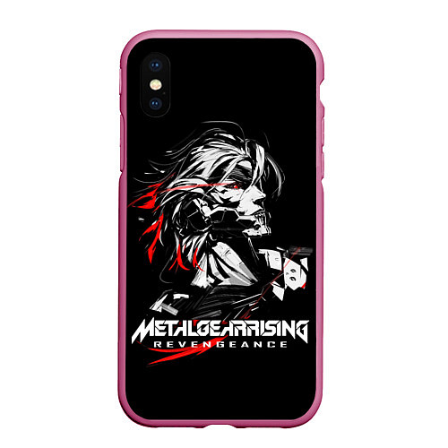 Чехол iPhone XS Max матовый Metal Gear Rising - game hero / 3D-Малиновый – фото 1