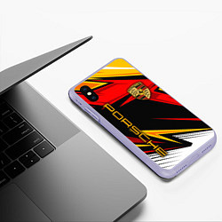 Чехол iPhone XS Max матовый ПОРШЕ - RED SPORT, цвет: 3D-светло-сиреневый — фото 2