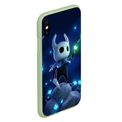 Чехол iPhone XS Max матовый Hollow Knight неоновые бабочки, цвет: 3D-салатовый — фото 2