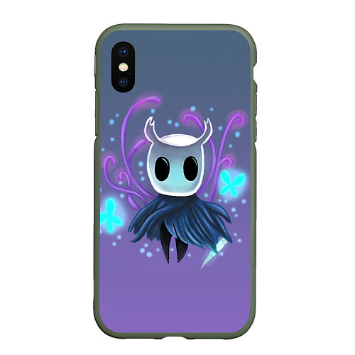 Чехол iPhone XS Max матовый Hollow Knight - рыцарь / 3D-Темно-зеленый – фото 1