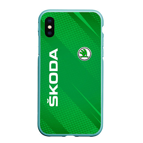 Чехол iPhone XS Max матовый Skoda abstraction sport / 3D-Мятный – фото 1