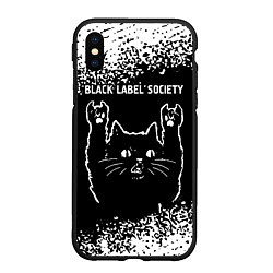 Чехол iPhone XS Max матовый Группа Black Label Society и рок кот, цвет: 3D-черный