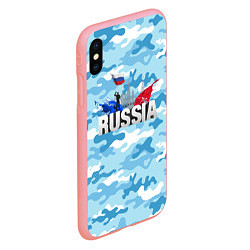 Чехол iPhone XS Max матовый Russia: синий камфуляж, цвет: 3D-баблгам — фото 2