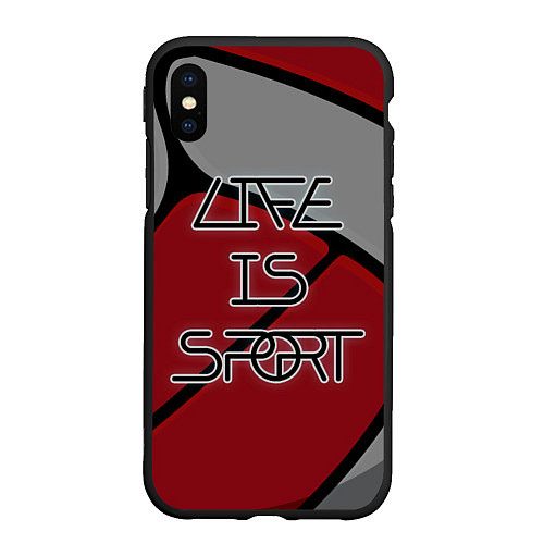 Чехол iPhone XS Max матовый Жизнь- это спорт / 3D-Черный – фото 1