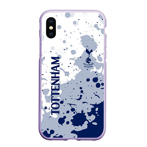 Чехол iPhone XS Max матовый Tottenham hotspur Брызги красок / 3D-Светло-сиреневый – фото 1