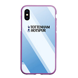Чехол iPhone XS Max матовый Tottenham hotspur Голубые полосы, цвет: 3D-фиолетовый