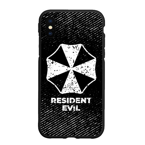 Чехол iPhone XS Max матовый Resident Evil с потертостями на темном фоне / 3D-Черный – фото 1