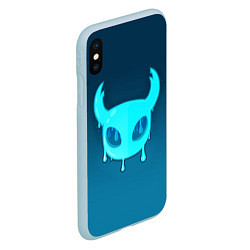 Чехол iPhone XS Max матовый Hollow Knight подтеки, цвет: 3D-голубой — фото 2