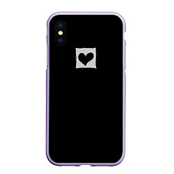 Чехол iPhone XS Max матовый Пустое сердце - заплатка, цвет: 3D-светло-сиреневый